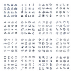 256 modern thin line icons. High quality pictograms. Linear icons set of business, medical, UI and UX, media, money, etc symbol template for graphic and web design collection logo vector illustration