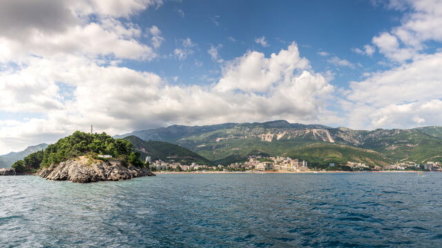Boat trip along the coast of Budva in Montenegro
