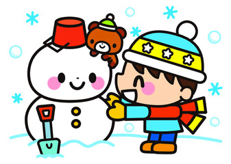 Naklejka premium 雪あそび