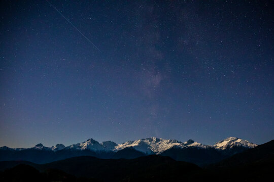 The Milky Way over the Tantalus range seen from the Sea to Sky Highway