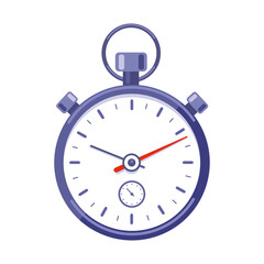 Stopwatch. Classic stopwatch, flat vector illustration, icon isolated on white background.