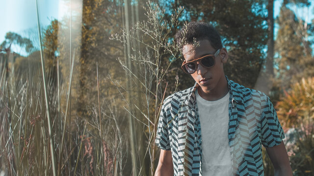 Young man Posing in the field in Australia