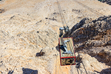 Cable car on ropeway leading to a top of Tahtali mountain in Antalya province, Turkey