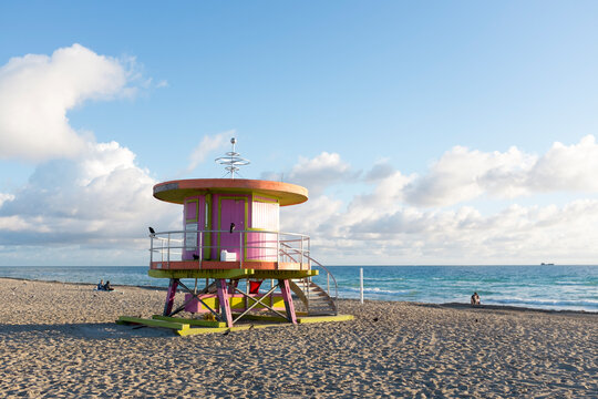 Futuristic Lifeguard Tower on South Beach, Miami Beach