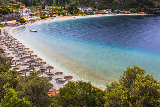 Green greek island bay