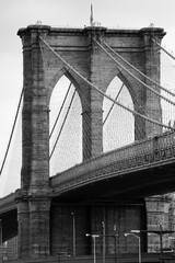 Close up of New York Bridges in black and white