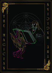 the illustration - card for tarot - The Magician Card.
