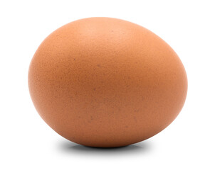 Close up of chicken egg isolated on white background, high resolution image