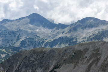 Naklejka premium Landscape from hiking trail for Vihren Peak, Pirin Mountain