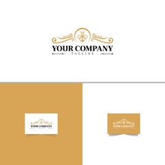 Bee luxury logo design template vector