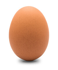 Close up of chicken egg, isolated on white background, high resolution image