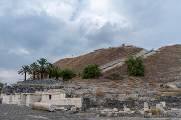 Fototapeta na wymiar Overview of ruins in Beit She'an National Park in Israel