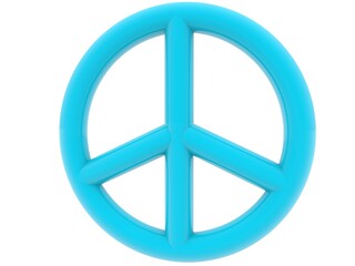 Light blue peace symbol sign
