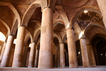 Forest of pillars of the Seljuk era hypostyle,  leading to Taj al-Molk