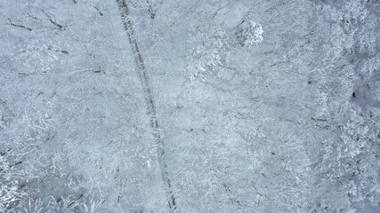 冬・雪山・ドローン・空撮