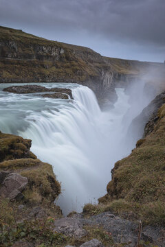 GullFoss waterfall in Iceland in long explosure