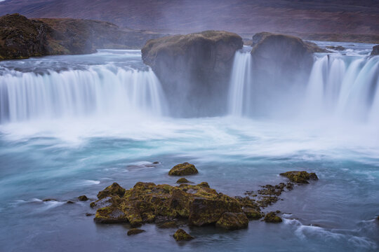 Godafoss waterfall in long exp