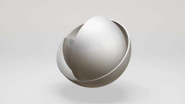 3d render abstract shiny sphere animation loopable alpha matte mask transparency mask on white