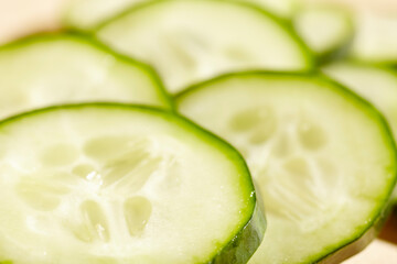 Slices of fresh cucumber