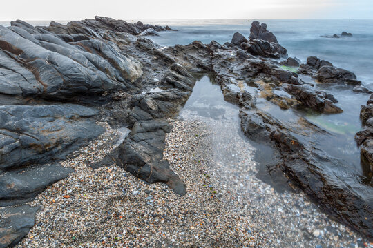 Sunrise at Wilches Beach, Torrox Coast, Malaga, Spain