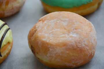 Assorted donuts with different frostings