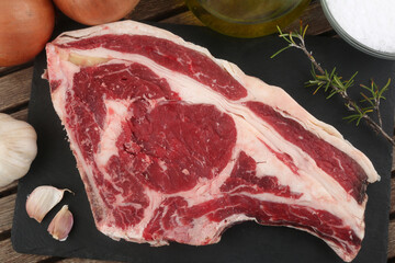 raw red caw meat entrecote