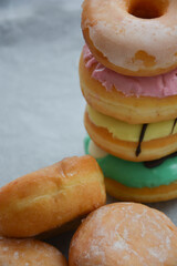 Assorted donuts with different frostings