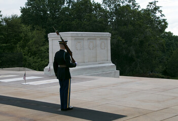 Honor guard at the tomb of the Unknown Soldier.