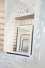 Spiral stairway of modern building. - 413870575
