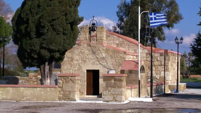 Rhodes Greece the Byzantine church of Panagia Katholiki in the village of Afandou 