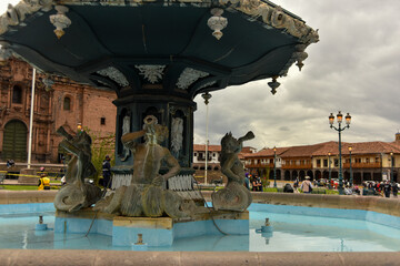 fountain in plaza de armas,cusco,Peru