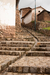 stairway in inca city,chincheros cusco ,Peru