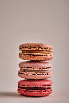 Macarons stacked, copy space