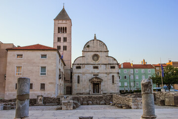 Fototapeta na wymiar Zadar, Croatia / 31st July 2020: St. Mary Church in old town centre Zadar, crkva svete Marije