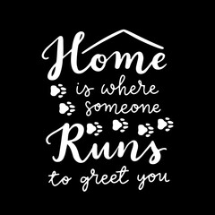 Cat and dog phrase black and white poster. Inspirational quotes about cat, dog and domestical pets. Hand written phrases about pet adoption. Adopt a dog or cat.