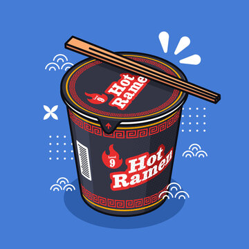 cute japanese spicy instant cup ramen noodle