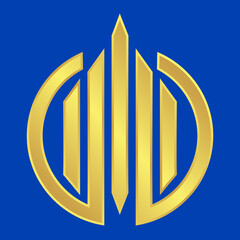 Abstracted multi use logo in golden