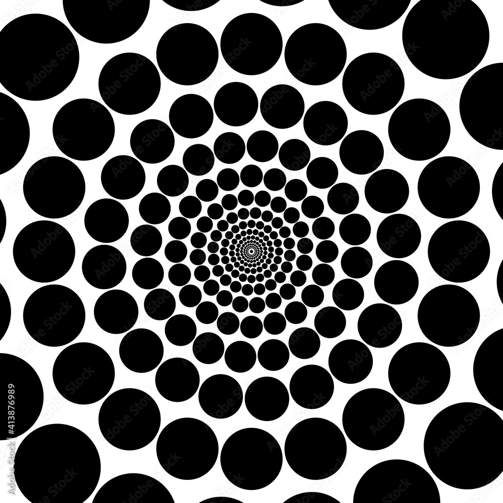 Aufkleber halftone circle. illusion. abstract dotted background. texture of black dots. monochrome gradient ba