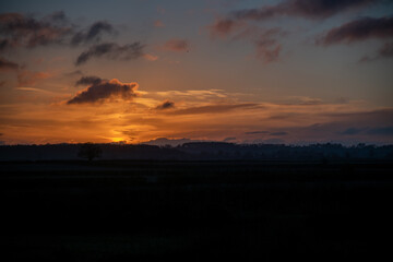 A stormy winter sunset