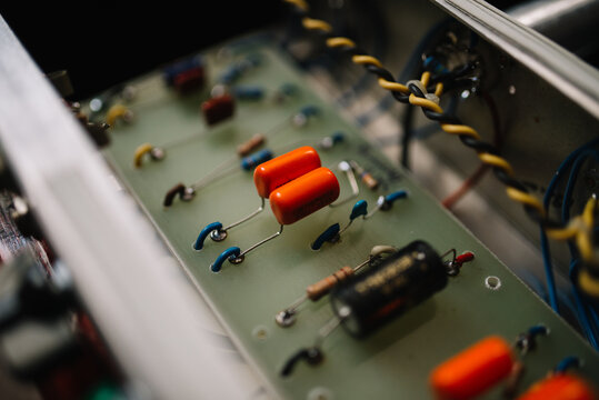 Guitar amplifier circuit board.