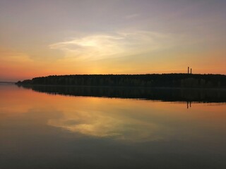 sunset over the river