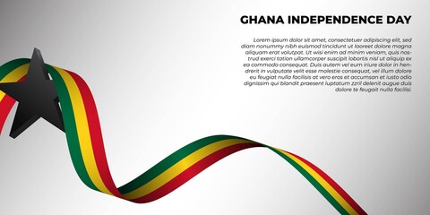 Ghana Independence day design with Ghana flag banner.