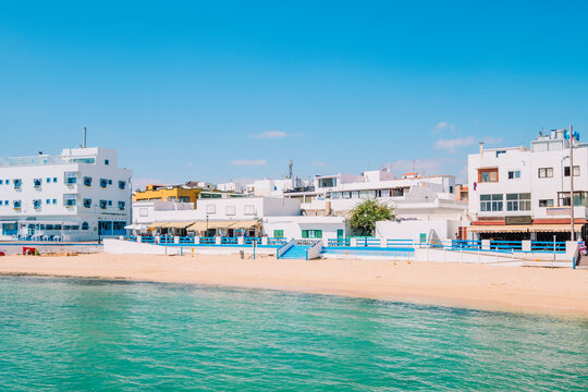 Landscape of Muelle de Corralejo beach in Fuerteventura
