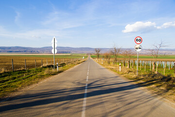 Empty highway and road during sunset