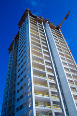 Fototapeta na wymiar Construction of a high-rise building using monolithic frame construction technology