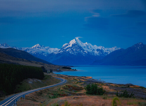 Incredible lake in mountains in New Zealand