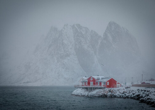 Red Houses in Stunning Norway