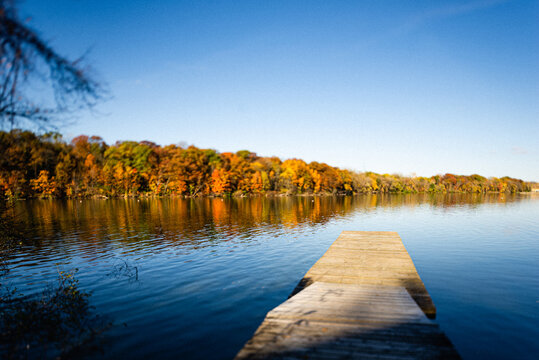 Empty boat dock on the Fox River.