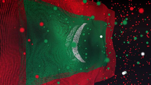 Amazing particle animation of the Maldives Flag