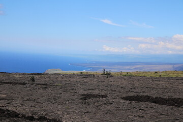 lava field and sea